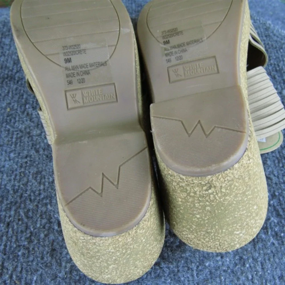 White Mountain Women's Crete Slide Taupe Synthetic Sz 9 Medium Gently‎ Used 2025